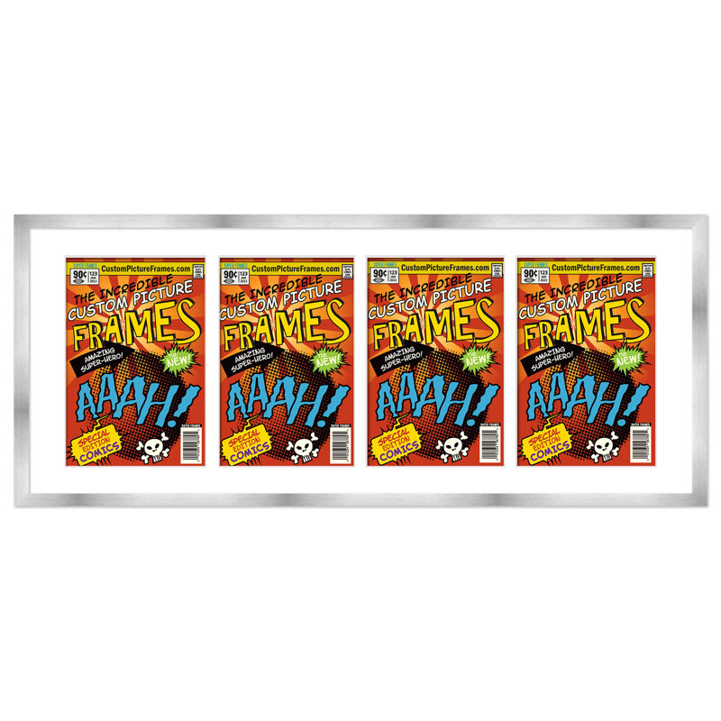 Afficher un collage de bandes dessinées, Argent / blanc, 7,125 po x 10,5 po