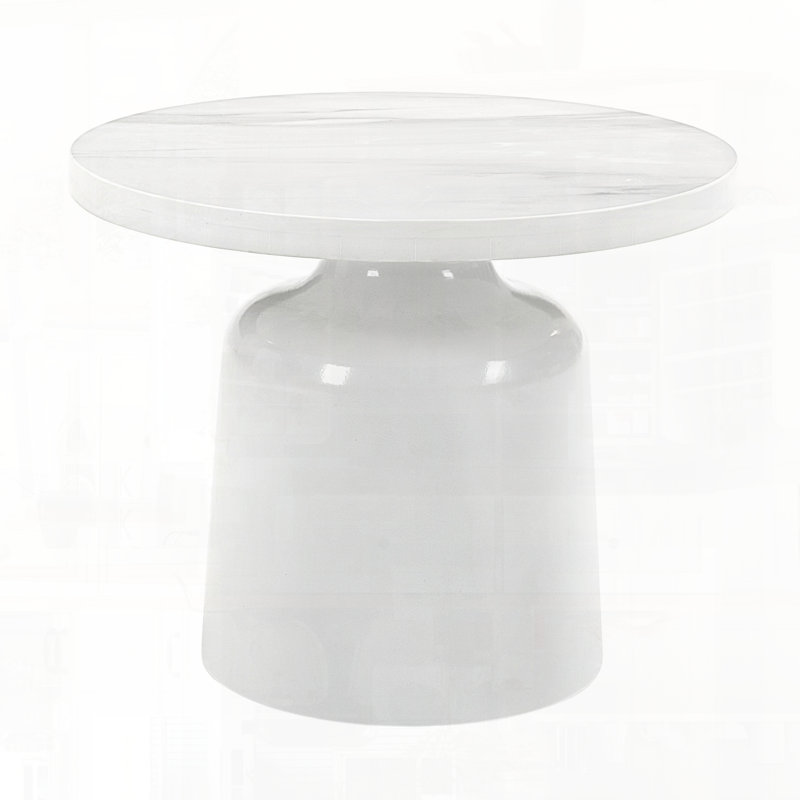 Table de bout en marbre d'ingénierie et finition ultrabrillante