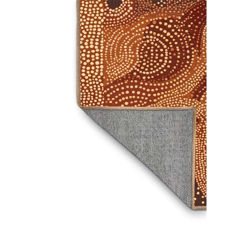 Tapis brun lavable à la machine Pahola, 7 x 9