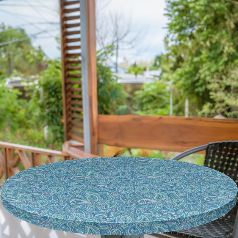 East Urban Home Fitted Round Tablecloth , 47.24" Round, Paisley  