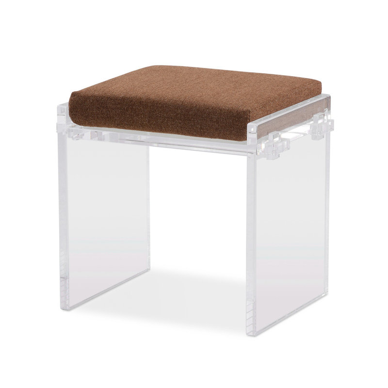 Gerrard Upholstered Accent Stool, Crypton Wayfarer Sienna