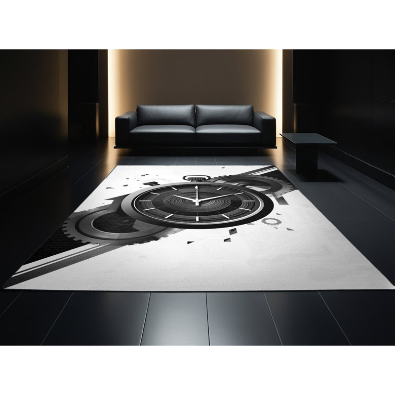 Tapis géométrique moderne et contemporain Aust Stopwatch Timer, 8 x 12