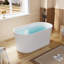 Baignoire de trempage profonde autoportante en acrylique 100% pur 59 po, 79 gallons avec bonde chromée et trop-plein