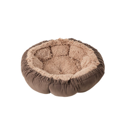 Sleepy Tail Society 26" Chocolate Brown Round Buttercup Faux Suede Pet Bed