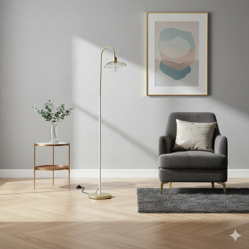 Lampe sur pied en métal 64 po