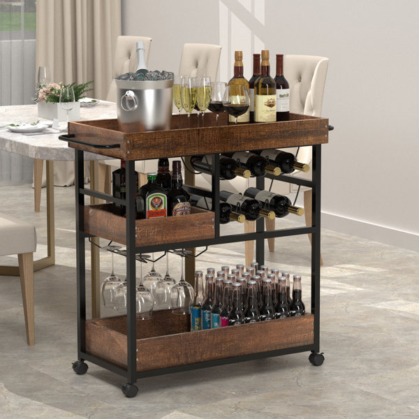 Trent Austin Design® Poulos Metal Bar Cart & Reviews | Wayfair