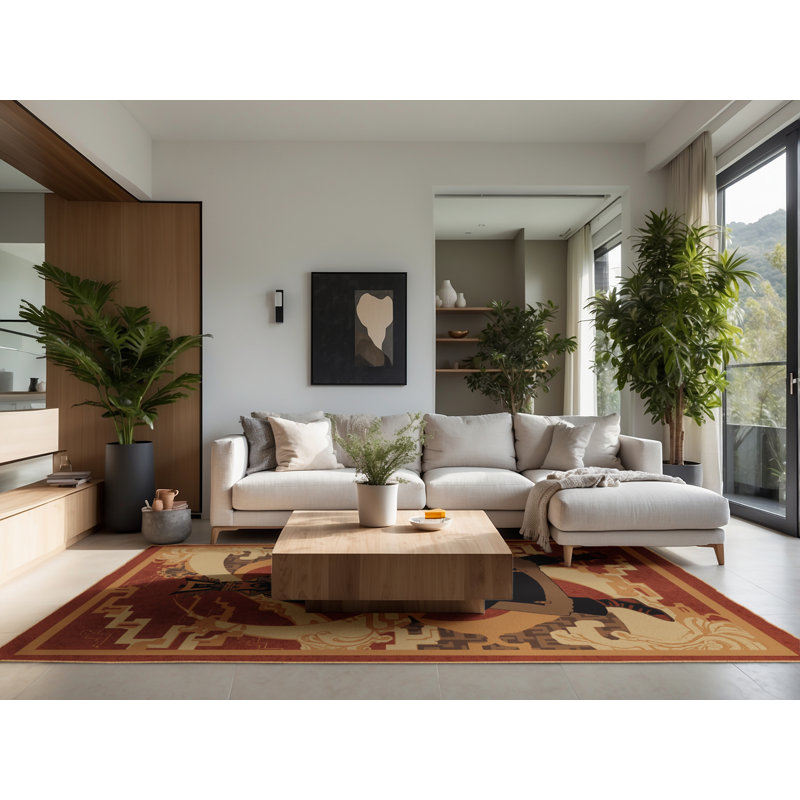Soft Plush Backman Tribal Chief Warrior Classic Oriental Area Rug in Brown – LightBrown Binding, 5x8