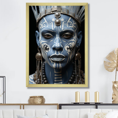 Noir et blanc «Native Spirit Warrior» sur toile