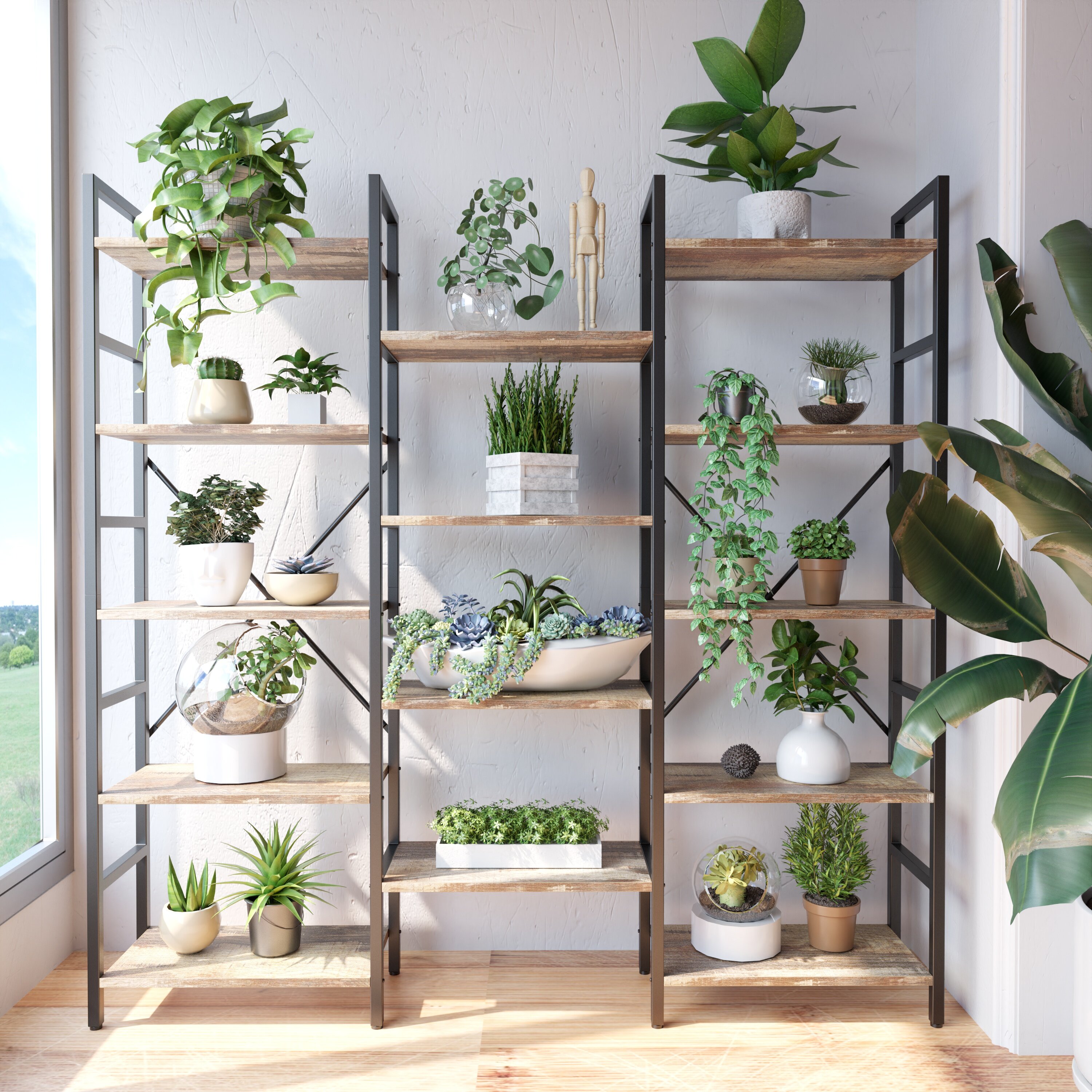 Meridian Industrial Style Freestanding Shelving Unit 