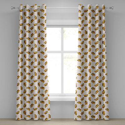 Rideau décoratif à 2 panneaux pour fenêtre avec œillets East Urban Home