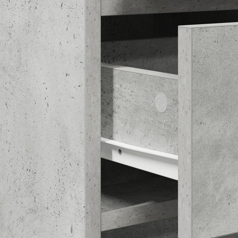 Dressing Table with Mirror, Concrete Grey