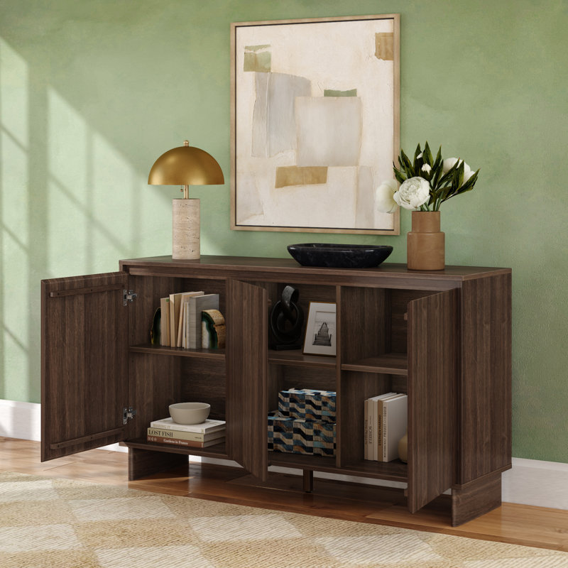 Modern 59" 3-Door Sideboard/TV Stand, Walnut