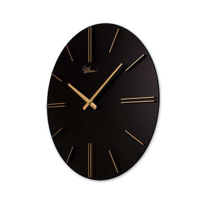 Elegant Decorative Wall Clock, 20.1 x 20.1 inches, Black & Gold | 95% MDF / 5% Plastic, Silent Sweep Movement | Perfect for Living Room, Office, or Bedroom, Stylish Modern Design to Enhance Any Space