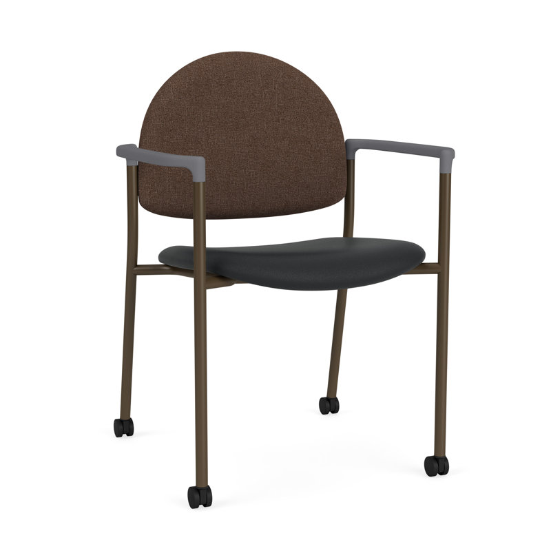 Chaise d'invité à chat avec roulettes, Bronze, Modena Graphite / Archetype Café