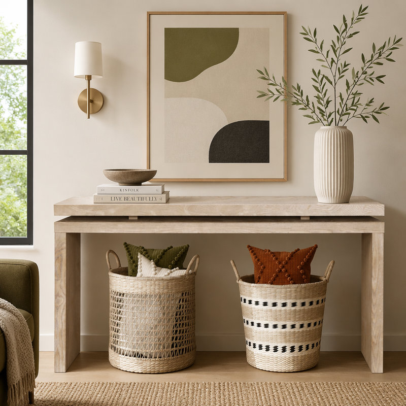 Console 60 po, Antique Natural