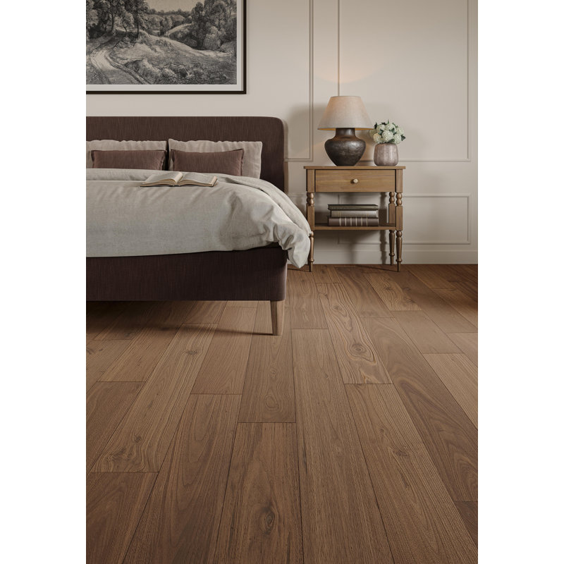Parquet en noyer d'ingénierie de 7 po de largeur et de noyer d'ingénierie Crafted