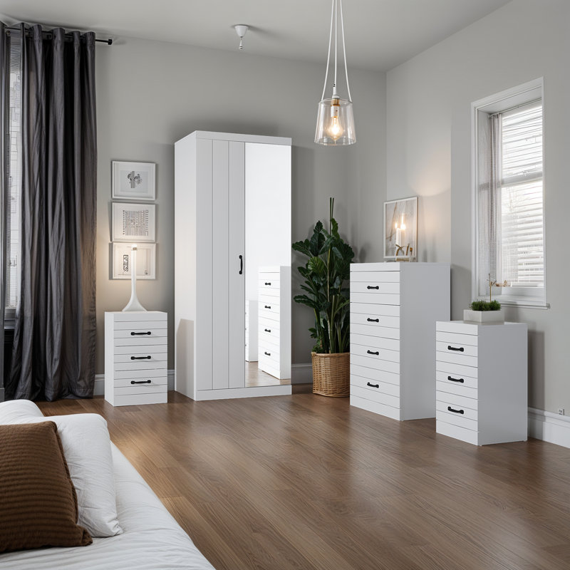 17 Stories 4 Piece Bedroom Set, White