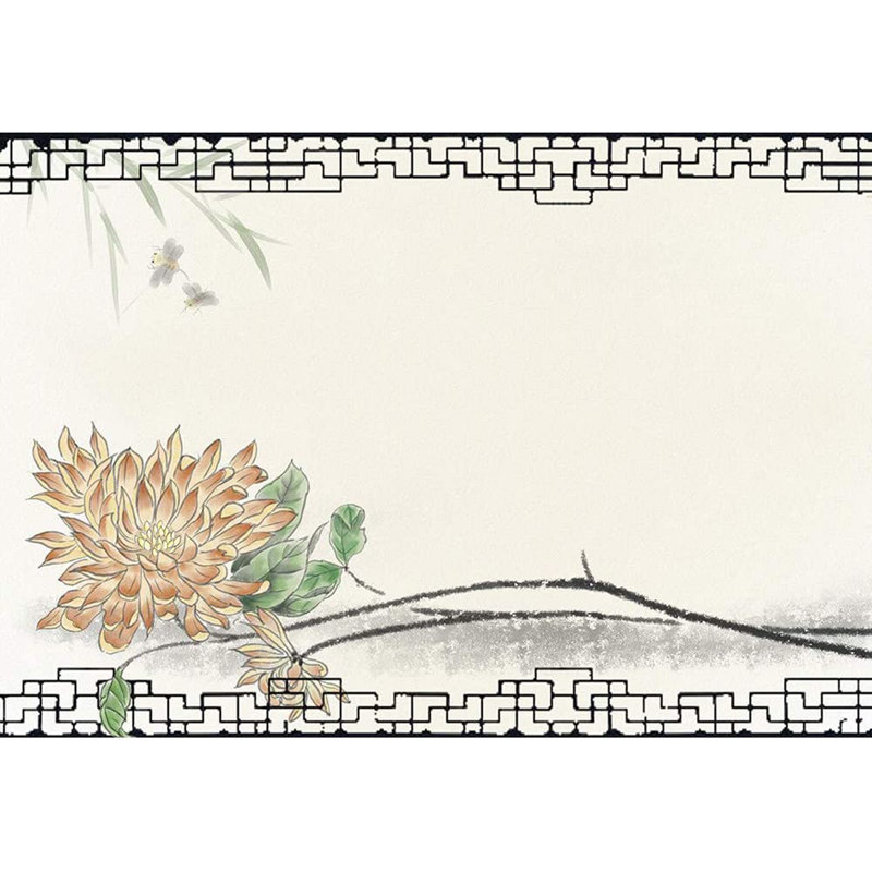 Chinesewm Peel & Stick Floral Border, 66" L x 96" W