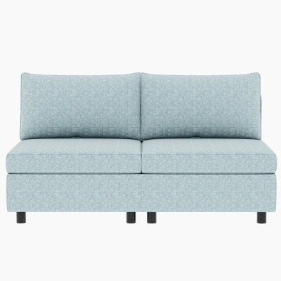 Siège convertible avec capacité de rangement, canapé-lit modulaire, meubles de salon en chenille bleu antique 2 pièces, tissu doux, canapé modulaire de 250 lb sous le siège, éponge haute,