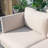 Choi W54.3"*d28.9"*h25.7" Outdoor Patio Deep Seating Aluminum Wood Grain Loveseat With Beige Cushions