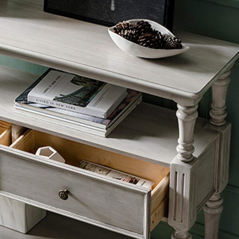 American-style light luxury simple console table, White, 34.6" H x 47.2" W x 13" D