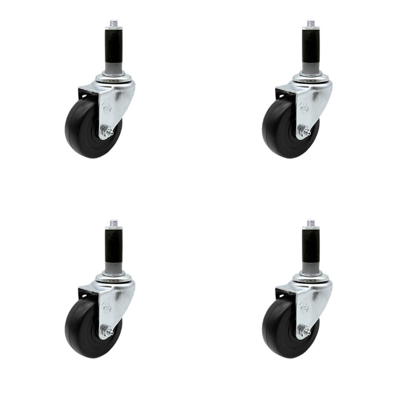 Hard Rubber Expanding Stem Caster
