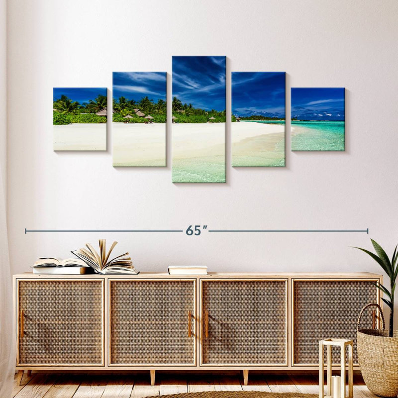 Superbe plage des Maldives, H 24 po x l 55 po