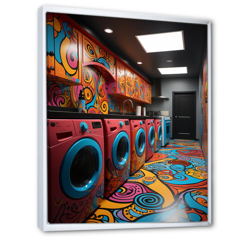 Blanchisserie, impression artistique sur toile II, H 20 po x l 12 po x P 1 po, Cadre flottant blanc