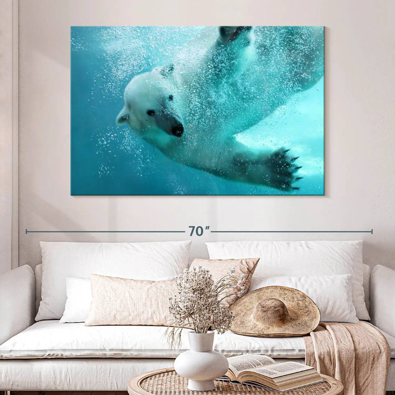 Brampt Underwater Polar Bear, 34" H x 51" W