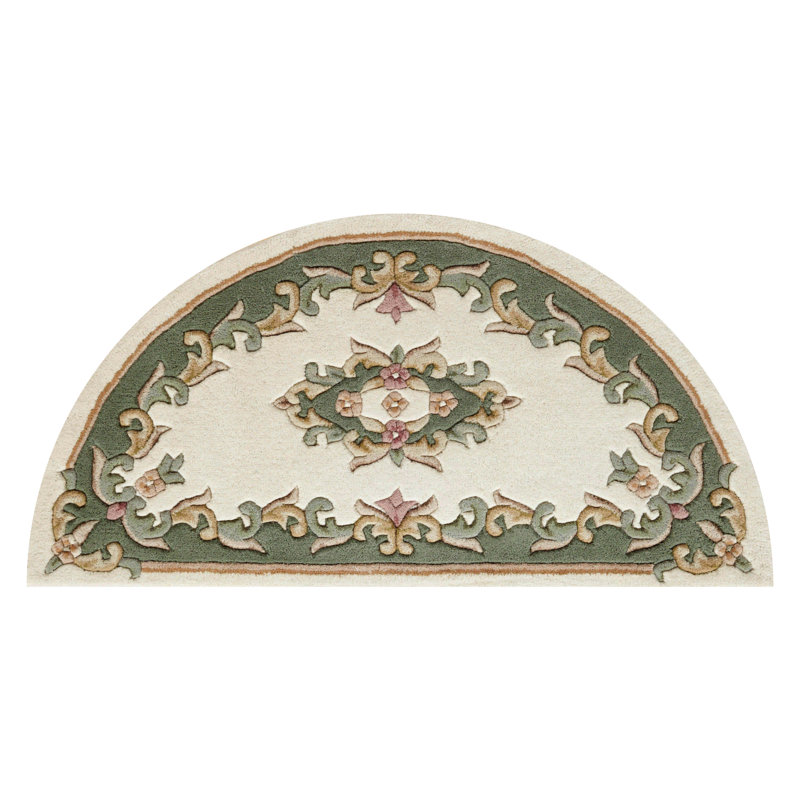 Hounslow Oriental Wool Area Rug, Semi Circle 69 x 137cm