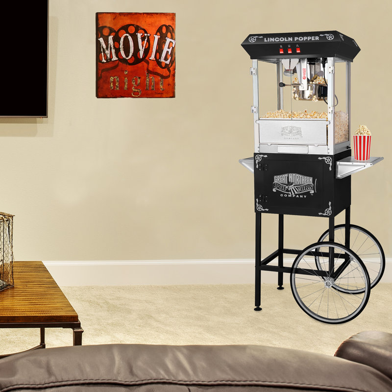 Great Northern Popcorn Lincoln Popcorn Machine with Cart - 8oz Popper with Stainless-Steel Kettle by Great Northern Popcorn