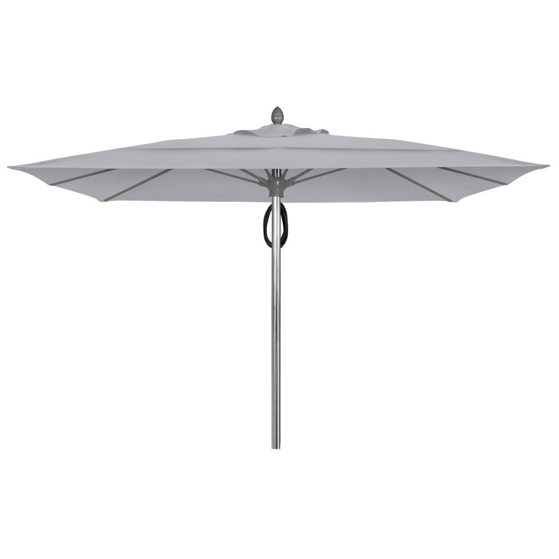 Parasol de marché carré 10 pi Prestige, Aluminium brillant, Sunbrella® gris anthracite