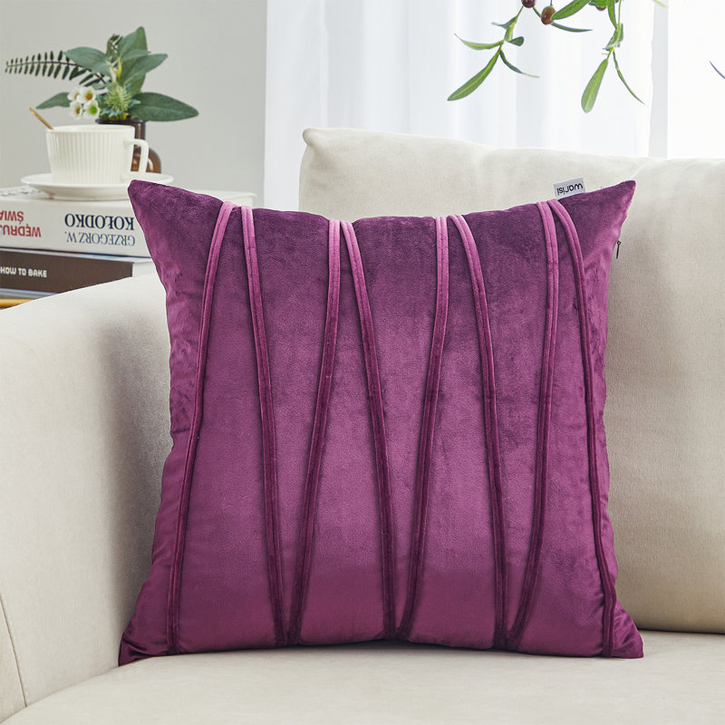 Housse de coussin en velours Bullert, Mauve