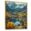«Yellow Autumn Trees in Swiss Mountain Valley - River Mountain», reproduction d'art murale
