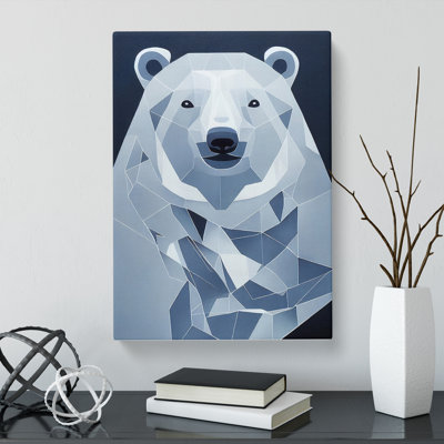 Reinaldo Polar Bear Geometric - Wrapped Canvas