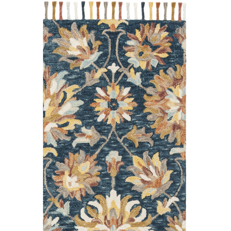 Ellin-Ann Hand Tufted Wool Floral Rug, Rectangle 3' x 5'