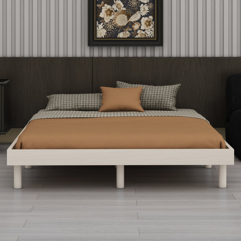 Base de lit plateforme flottante de conception moderne, Blanchies, Double