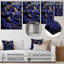 Sapphire Serenade Abstract Collage Rock - Art mural abstrait en métal-76982539