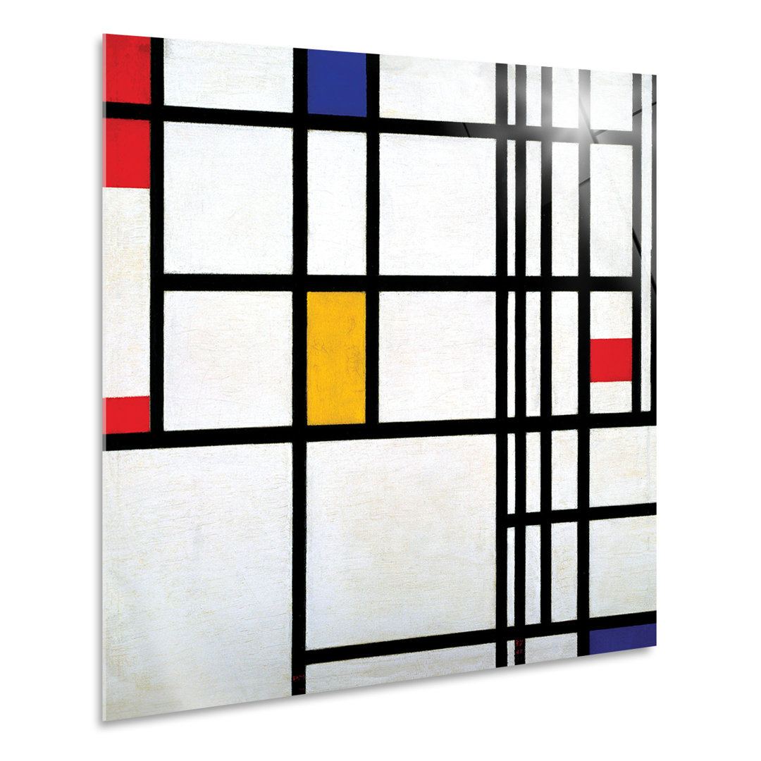 Acrylbild Komposition Nr. 12 in Rot Blau und Gelb von Piet Mondrian