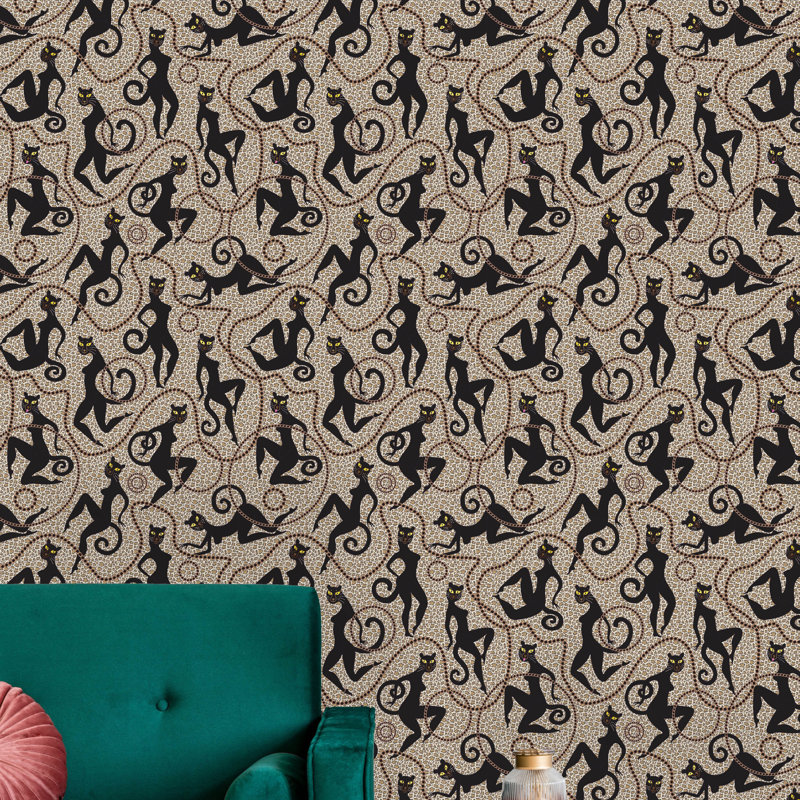 Leopard And Jaguar Peel And Stick Wallpaper, 16.67" L x 25" W
