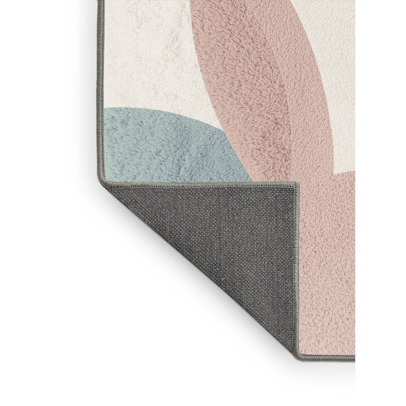 Soft Plush Fellman Easter Modern & Contemporary Abstract Area Rug in Gray – Gray Binding, 5x8