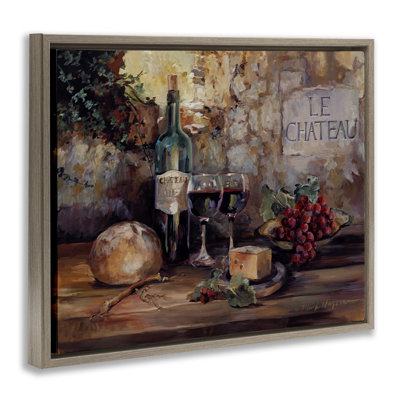 Parisian Wine and Cheese Floating Frame Art by Marilyn Hageman