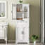 Armoire de salle de bain autoportante avec tiroirs, H 66,9 po avec 4 portes