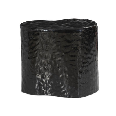 Dulcie End Table-Glossy Black Cast Aluminum