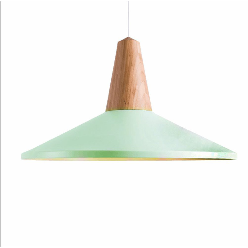 Nico 1 - Light Brown Cone Pendant, Light Green