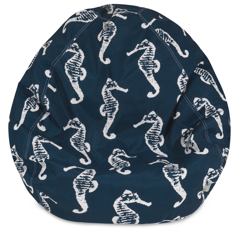 Fauteuil poire standard classique, Polyester bleu marine, H 23 po x l 35 po x P 35 po