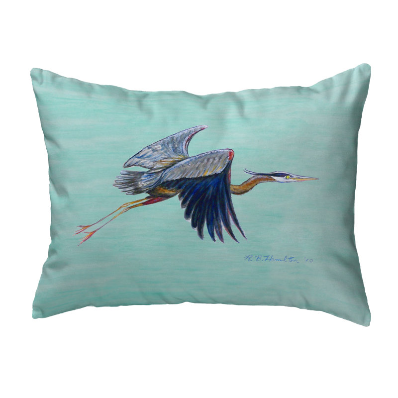  Coussin lombaire intérieur / extérieur Eddie's Heron, Bleu, H 16 po x l 20 po x P 6 po