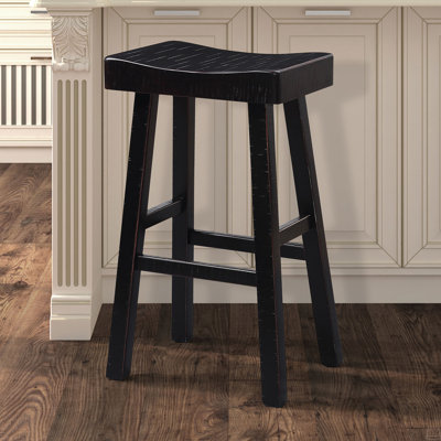 Ensemble de tabourets en bois massif de 2 pièces, siège contour