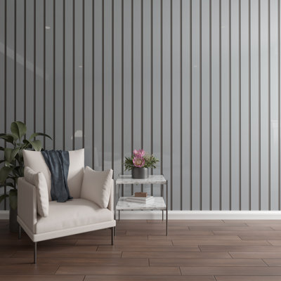 Adjustable Acrylic Slat Wall Panel Kit w/ 4"W Slats