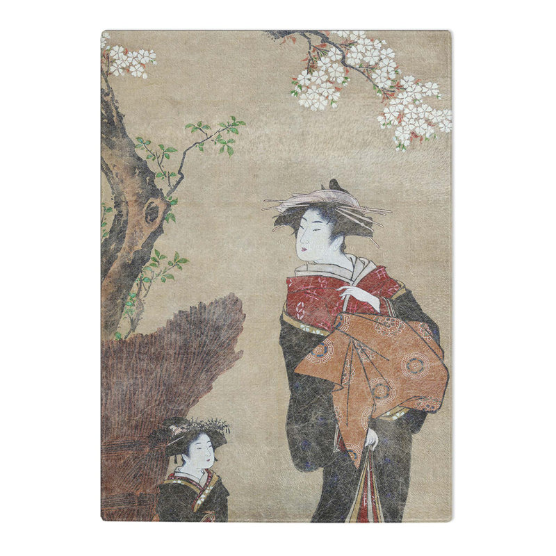 Tempered Glass Courtesan by Utagawa Toyoharu Chopping Board, 39cm W x 28.5cm L